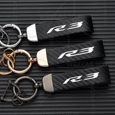 Yamaha R3 Carbon Fiber Leather Keychain