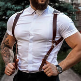 Fashion Suit Shirt Suspenders