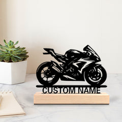 Motorcycle Metal Art Desk Statue