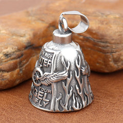 Stainless Steel Motorcycle Bell Pendant Necklace