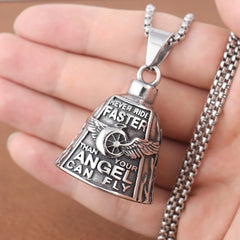 Stainless Steel Motorcycle Bell Pendant Necklace
